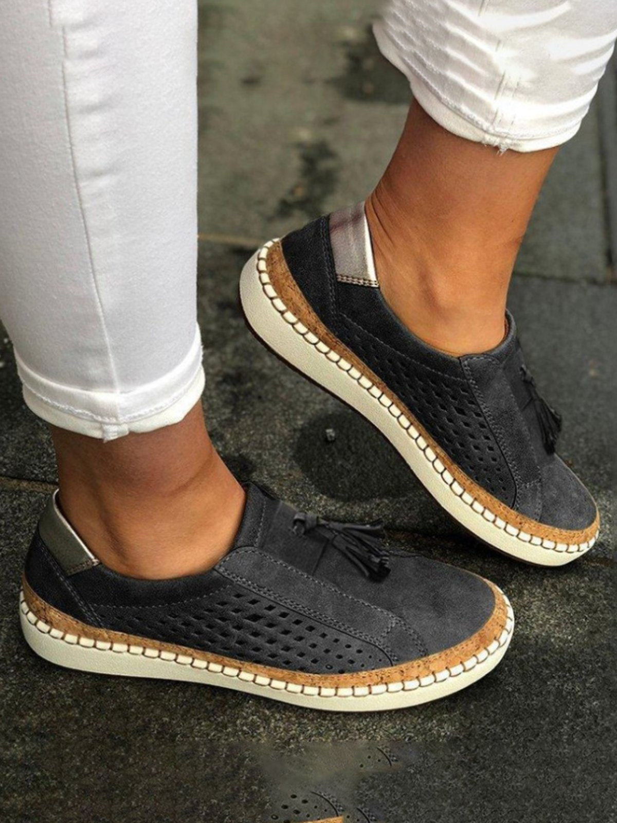 Damen Sneakers - Claudia - Atmungsaktiv, Runde Spitze, Flacher Absatz