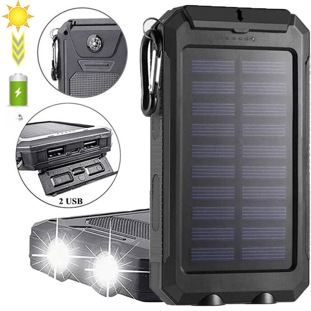 Wasserdichte Stoßfeste Solar-Batterie 10.000 mAh | Solaraufladbar