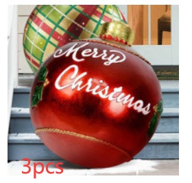Aufblasbare Weihnachtskugel Außen Deko 60cm – Wetterbeständige PVC Weihnachtsdekoration