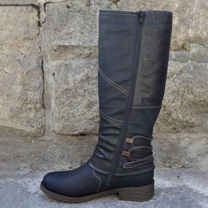 Vintage Stiefel mit Reißverschluss für Frauen