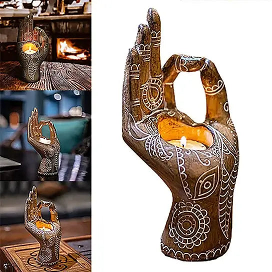 Buddha Hand Kerzenhalter - Zen Dekor - Gelassenheit