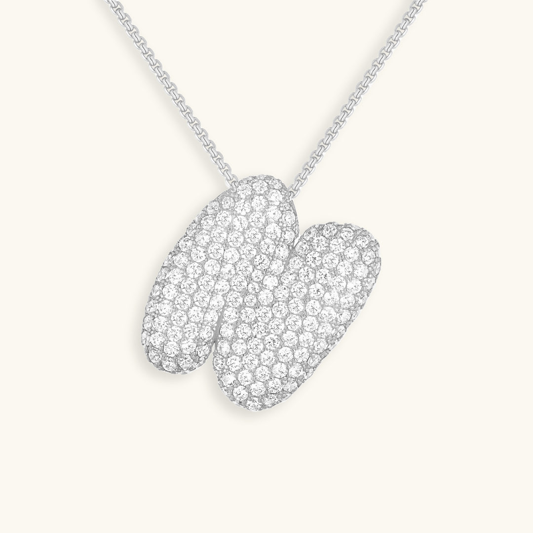 Bubble Initial-Diamant-Halskette