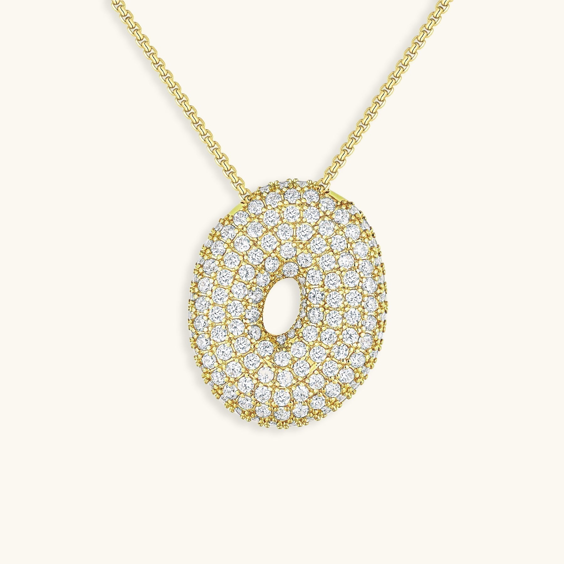 Bubble Initial-Diamant-Halskette