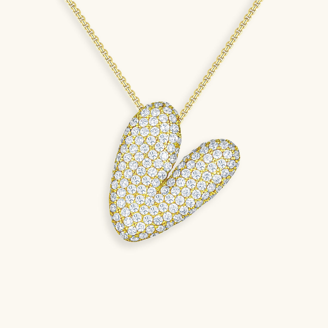 Bubble Initial-Diamant-Halskette
