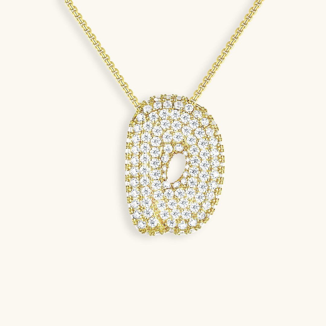 Bubble Initial-Diamant-Halskette