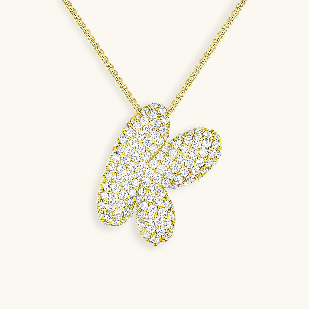 Bubble Initial-Diamant-Halskette