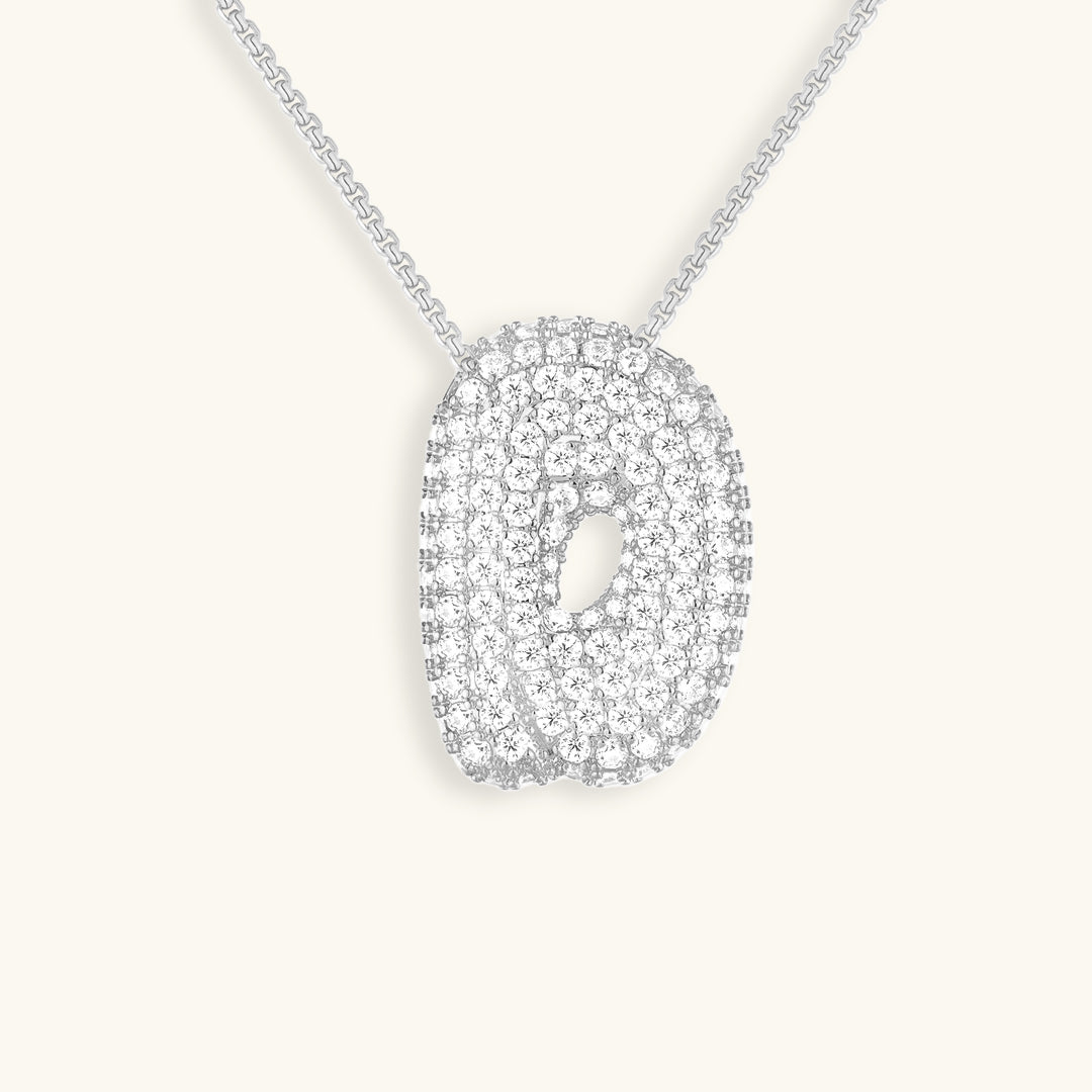 Bubble Initial-Diamant-Halskette