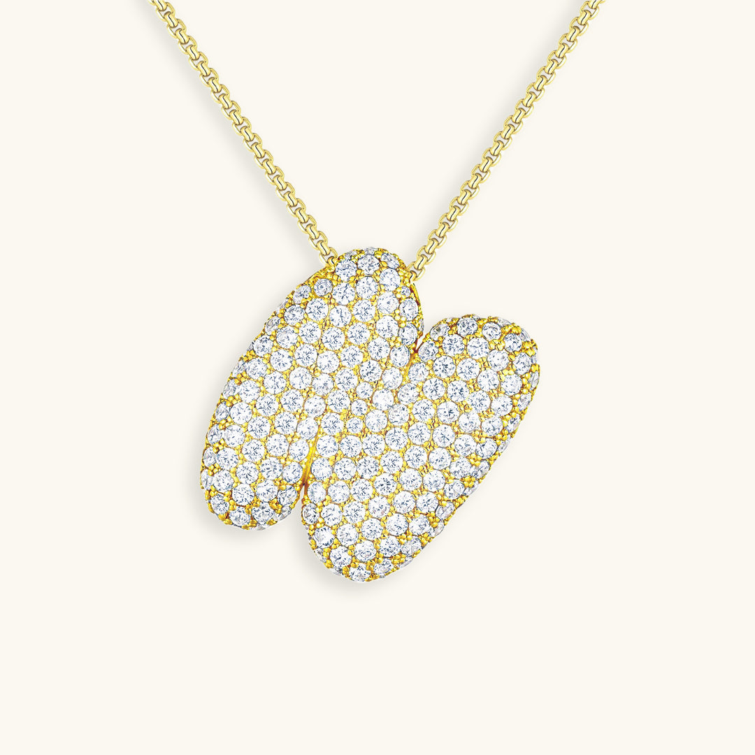 Bubble Initial-Diamant-Halskette