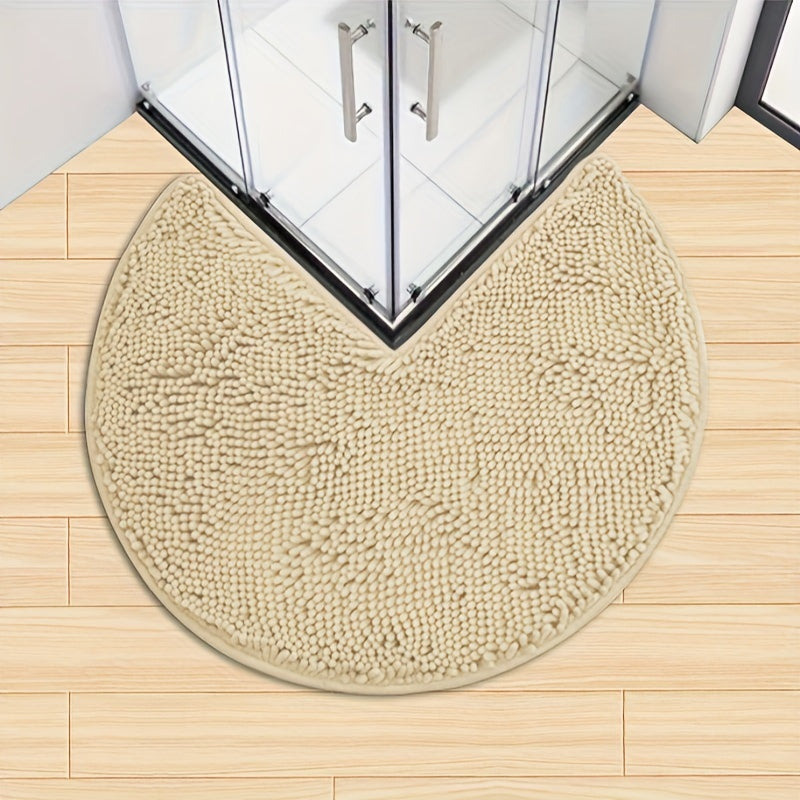 Rond LuxeChen Badmat Ultra-Weich Chenille – Rutschfest & Schnell Trocknend