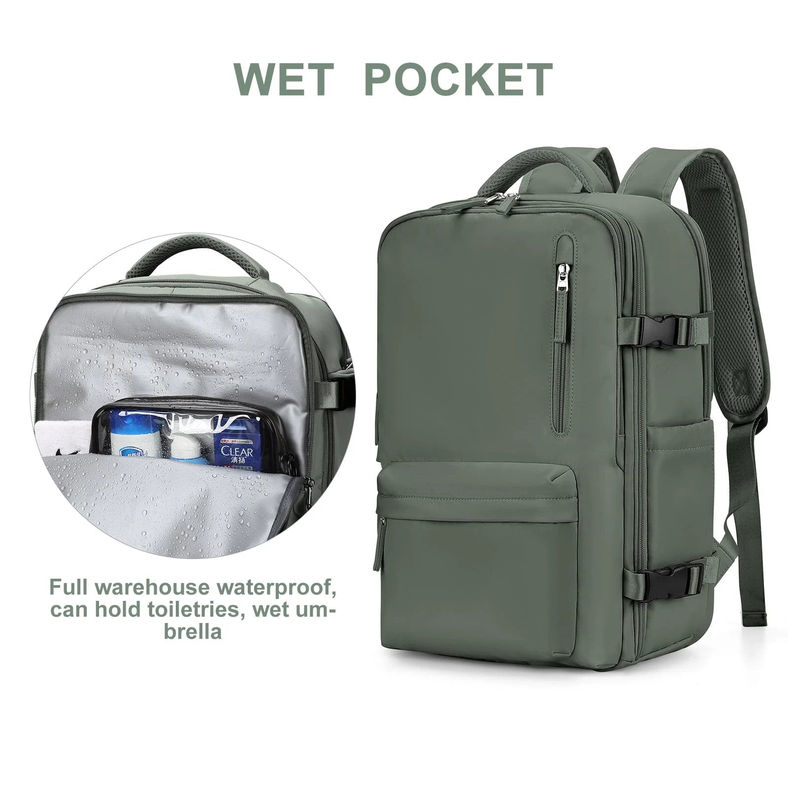 Damen große Reise-Rucksäcke – Wasserdichter Wanderrucksack | Diebstahlschutz