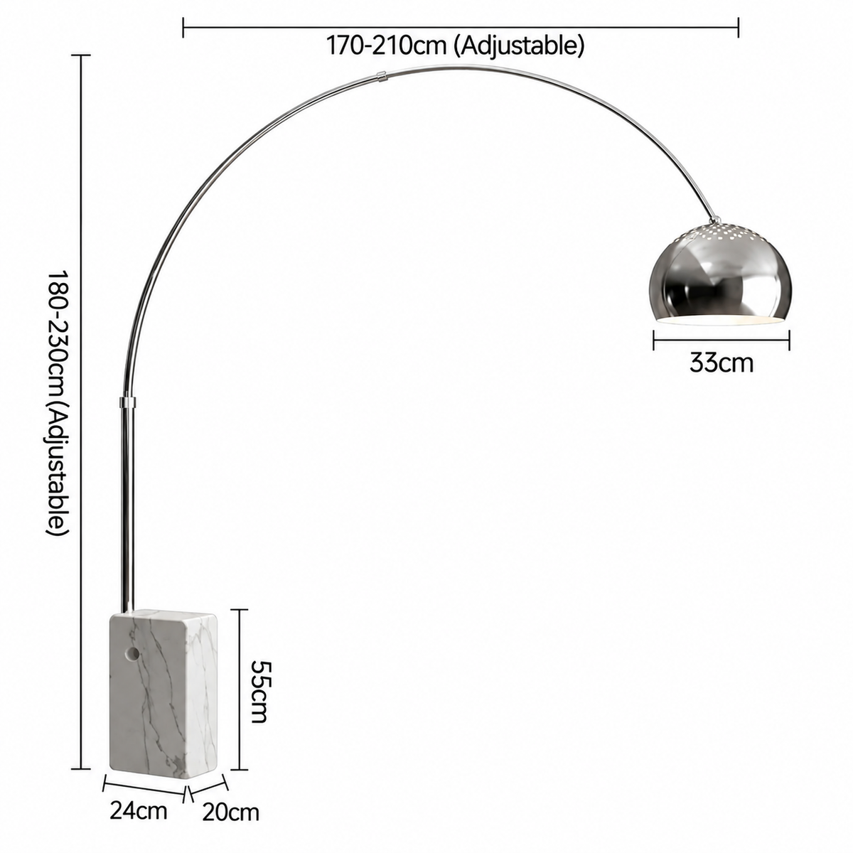 Italienische Arco Stehlampe – Modernes Design für das Wohnzimmer