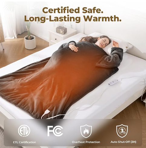 Erwärmte Tragbare Decke – Weiche Elektrische Kuscheldecke für Zuhause