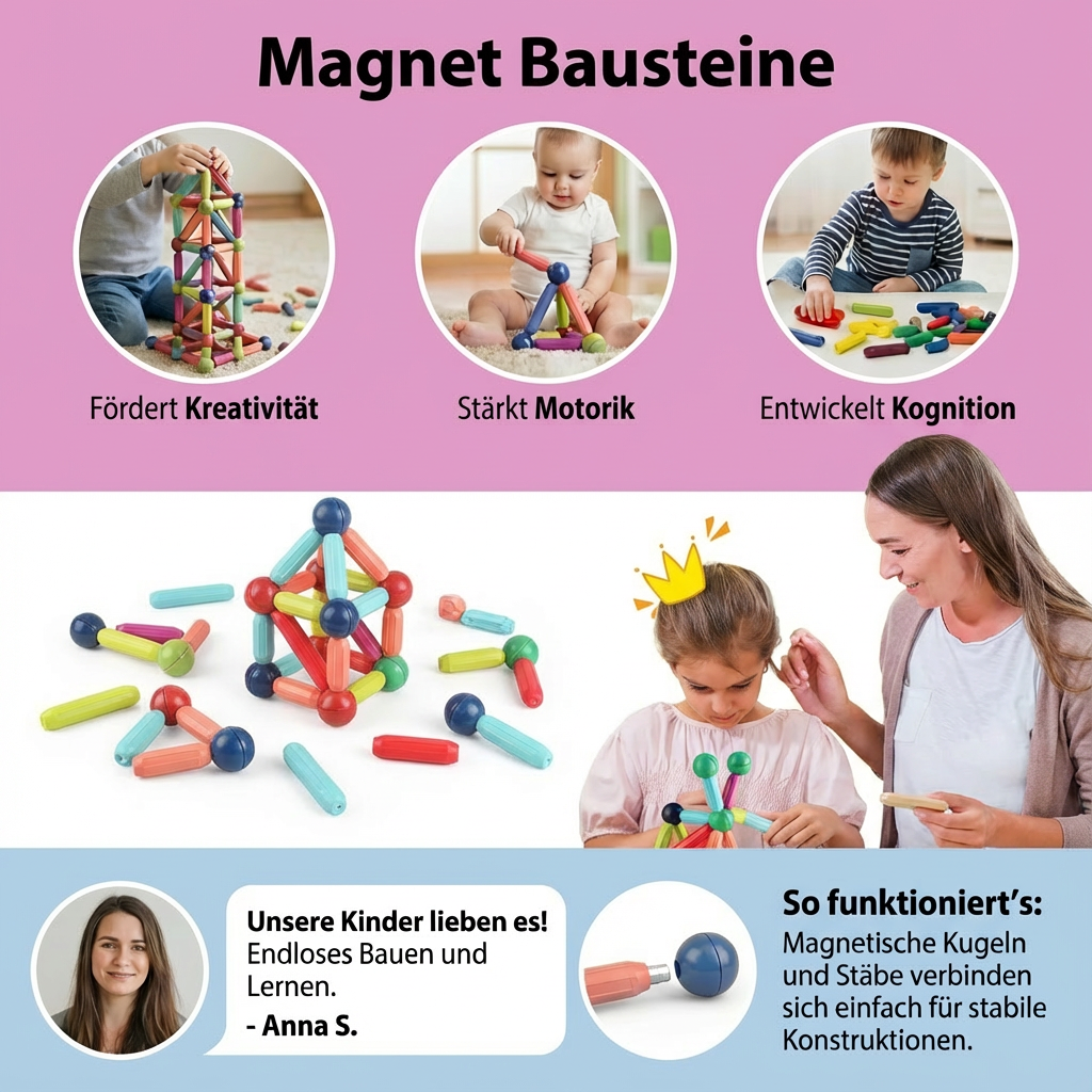 Magnetische Bausteine Kreatives Spielset