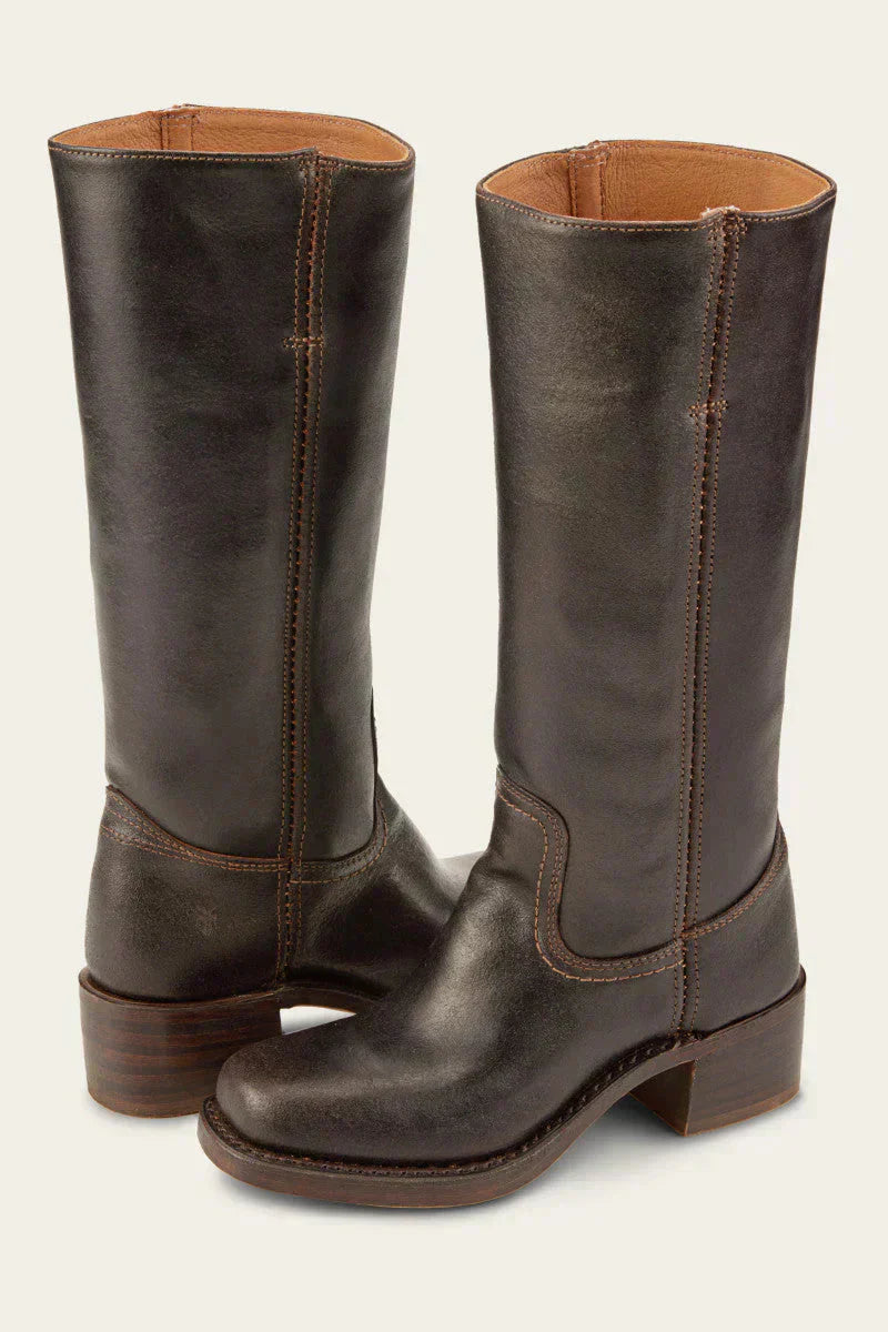 WesternSoul hohe Damenstiefel – stilvolle Lederoptik mit Blockabsatz und Western-Flair