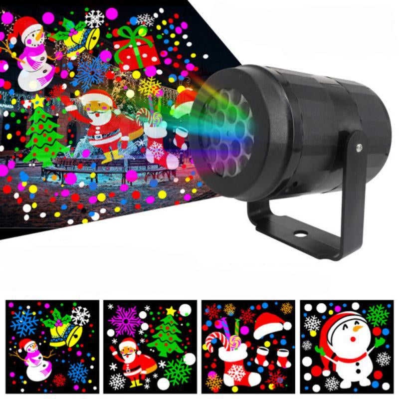 LED Weihnachtsprojektor Schneeflocken Lichtshow – Wasserdichte Außenlampe mit 16 Mustern