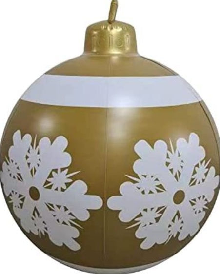 Aufblasbare Weihnachtskugel Außen Deko 60cm – Wetterbeständige PVC Weihnachtsdekoration
