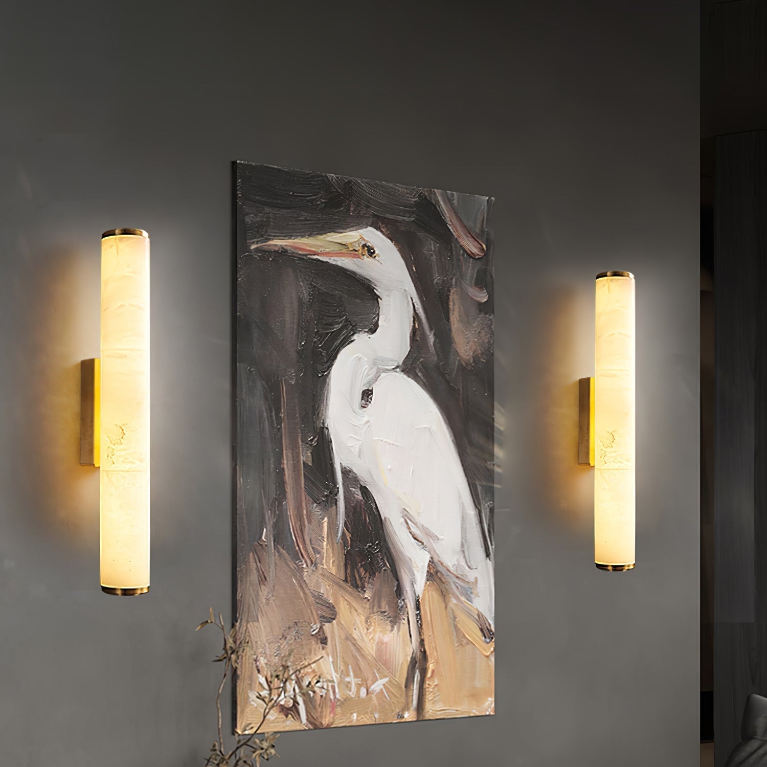 Moderne Minimalistische Spanische Marmor Kupfer Wandleuchte LED 1-Licht