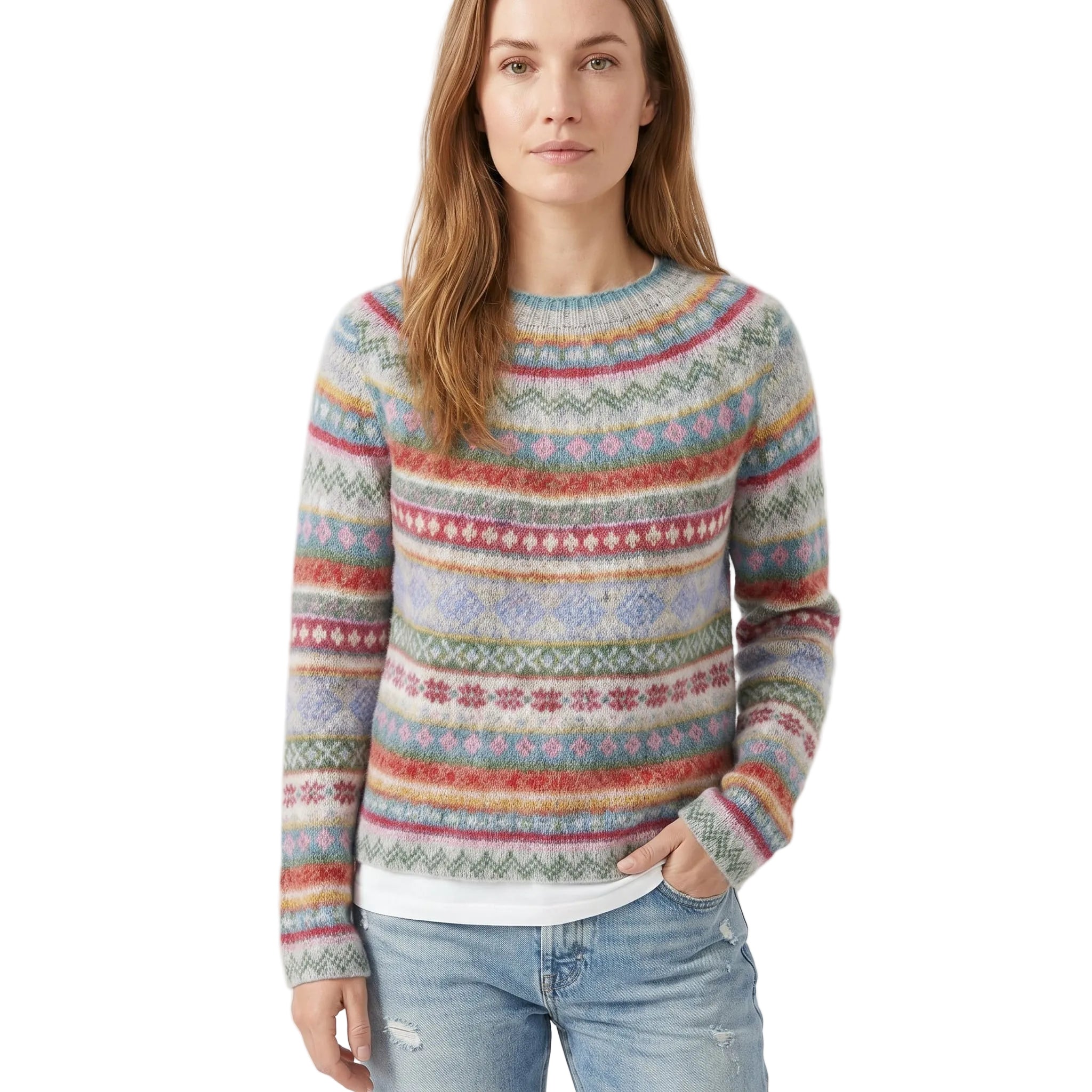 Damen Vintage Strickpullover mit Retro-Design
