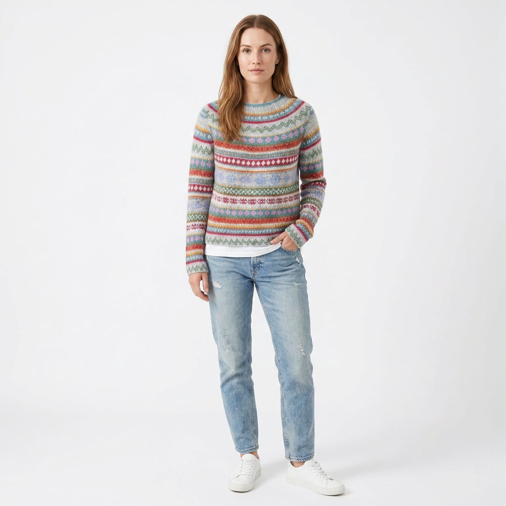 Damen Vintage Strickpullover mit Retro-Design