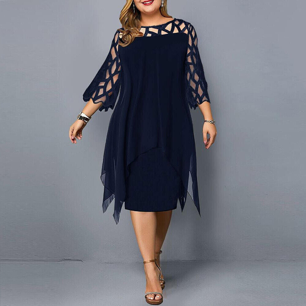 Elegantes Midi-Kleid in Übergröße für den Herbst