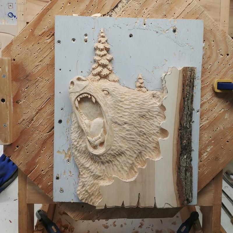 Frendorf Tier Holzschnitzerei Wanddekoration Handgemacht
