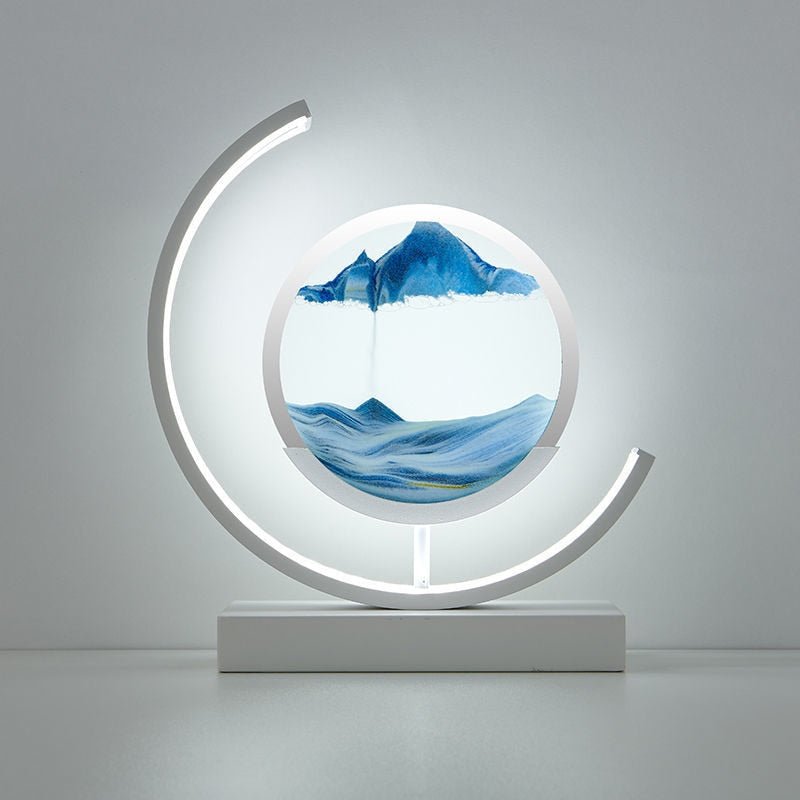 Deko LED Tischlampe | Moderne Designerlampe | Sandbild zum Drehen | SandScape