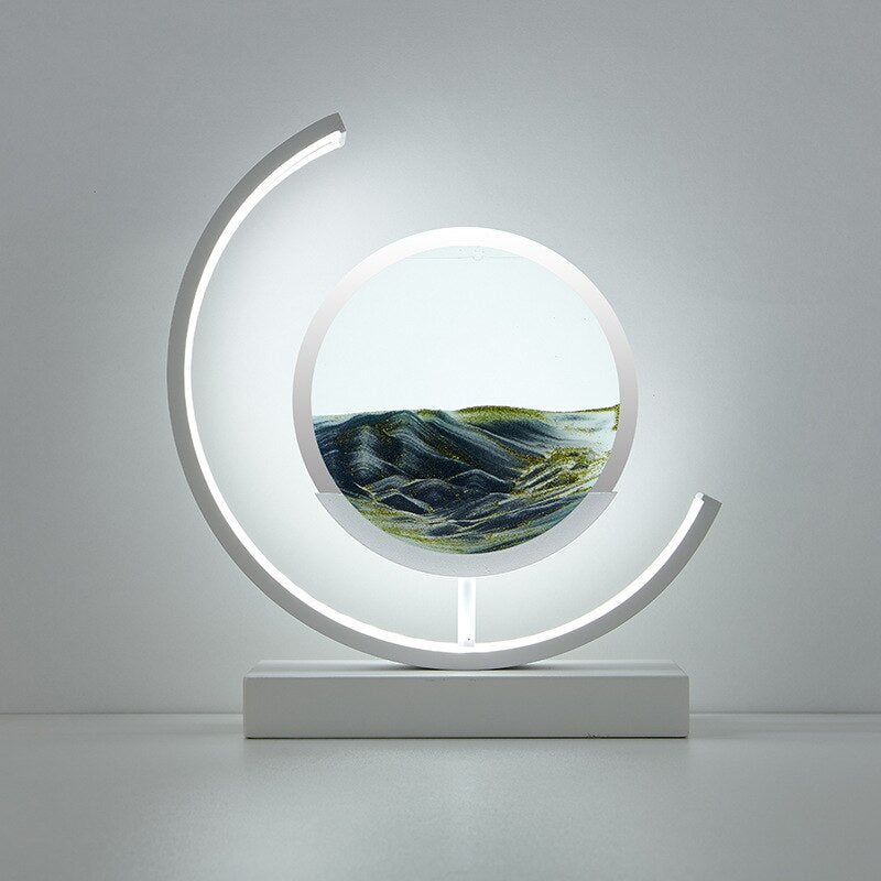 Deko LED Tischlampe | Moderne Designerlampe | Sandbild zum Drehen | SandScape