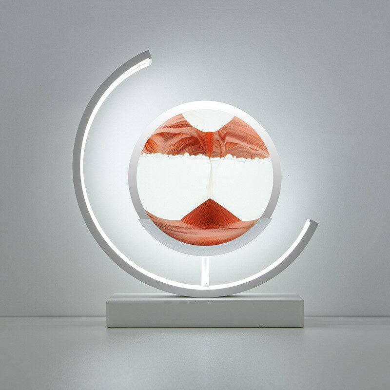 Deko LED Tischlampe | Moderne Designerlampe | Sandbild zum Drehen | SandScape
