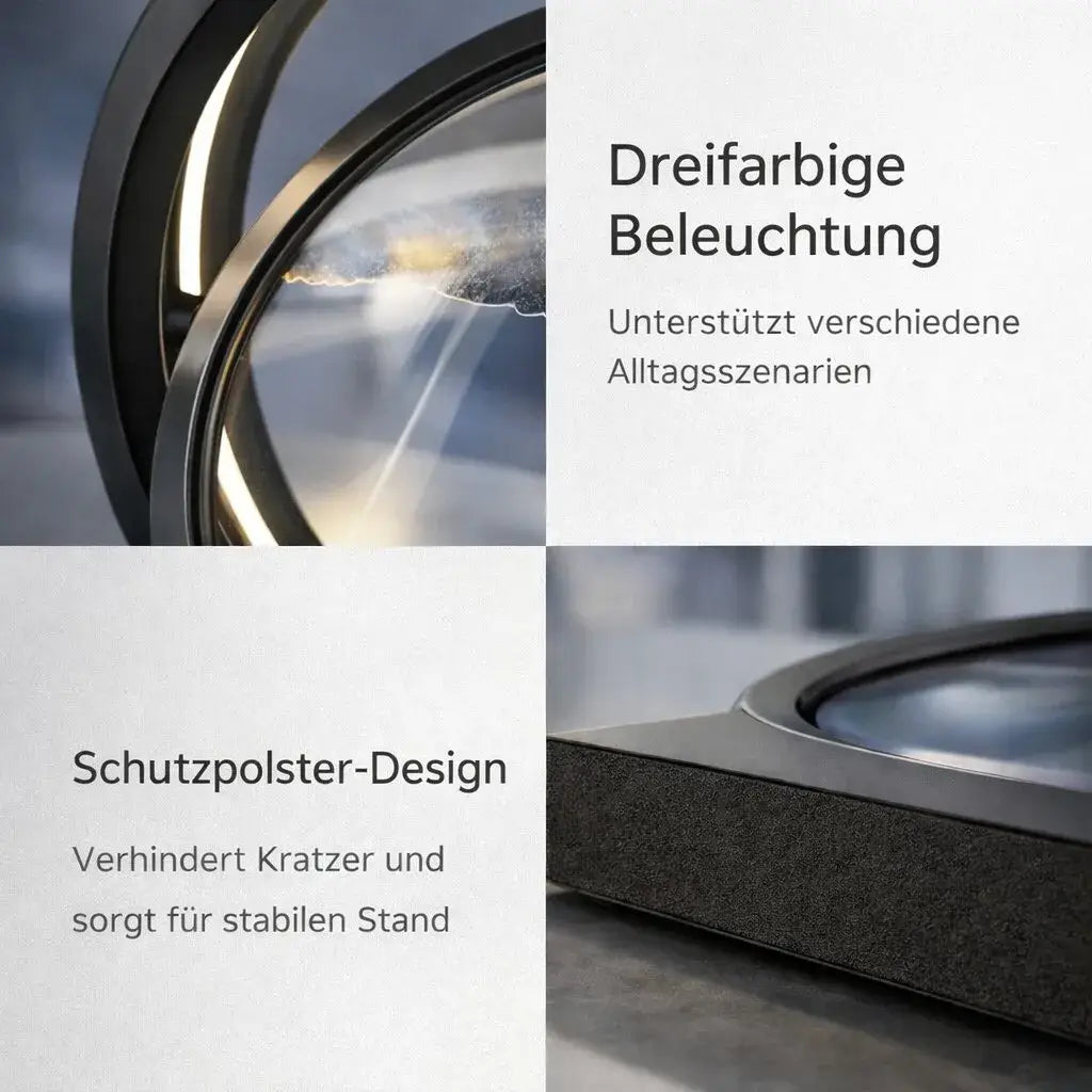 Deko LED Tischlampe | Moderne Designerlampe | Sandbild zum Drehen | SandScape