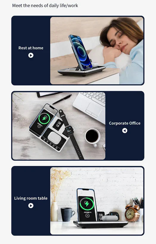 EasyCharge - 4-in-1 Drahtloses Ladegerät für iPhone, Apple Watch und AirPods - Schnelles und Effizientes Ladegerät