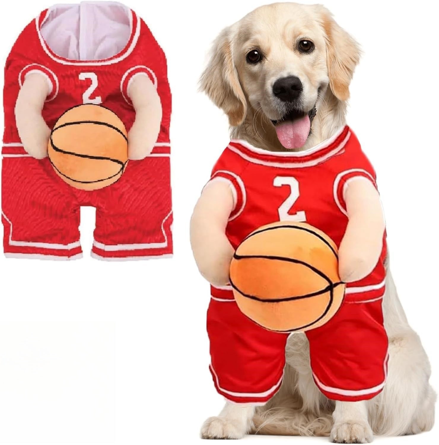 PawChic Luxe Hundebasketball Ensemble | Stilvolles Outfit mit passendem Ball für aktive Welpen