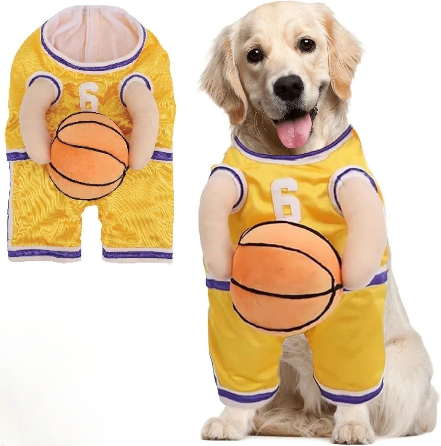 PawChic Luxe Hundebasketball Ensemble | Stilvolles Outfit mit passendem Ball für aktive Welpen