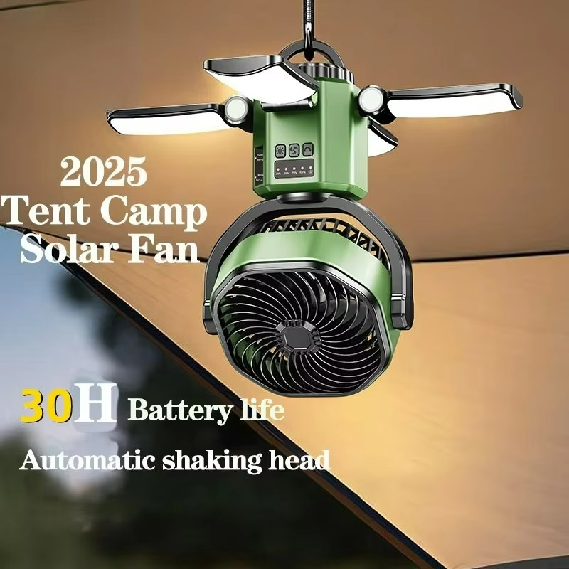 VenturoX Camping Ventilator | Tragbarer Ventilator mit 4 Geschwindigkeiten und LED-Beleuchtung