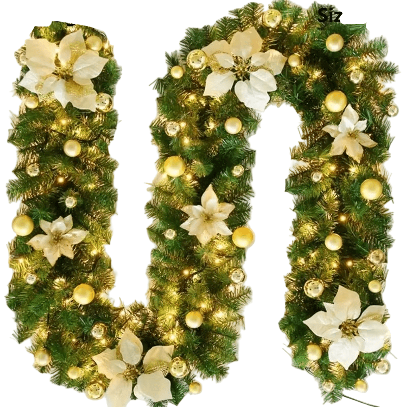 LumiRotan Weihnachtsgirlande – Beleuchtete Rattan-Girlande mit Warmen LEDs für Festliche Dekoration