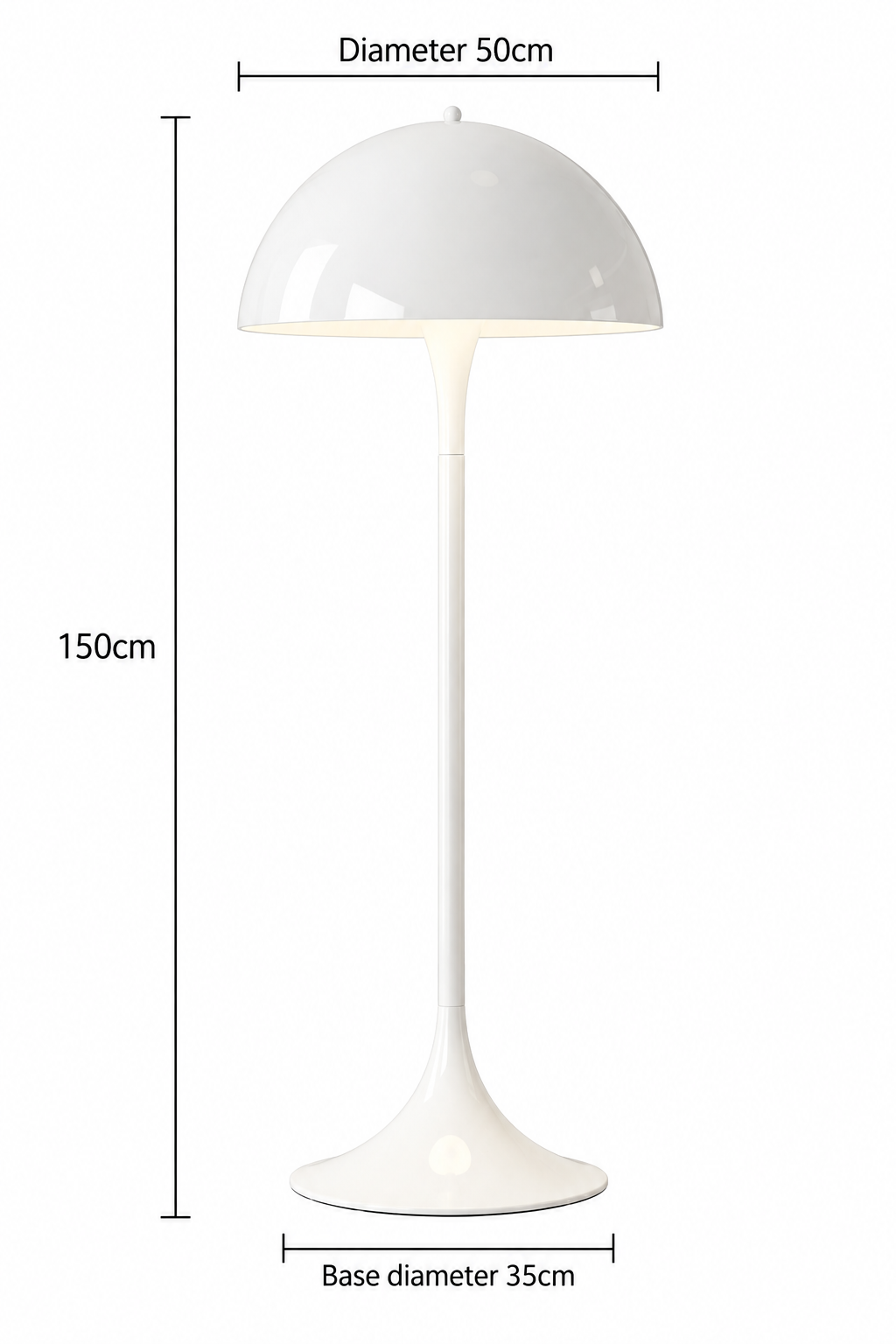 Panthella Tischlampe – Mid-Century Champignon Tischlampe mit Sanfter Lichtverteilung