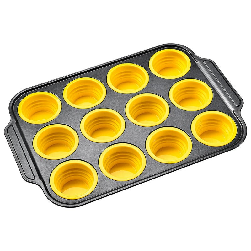 Silikon-Muffinform mit Robuster Metallrahmen – Flexible Backform für Muffins und Cupcakes