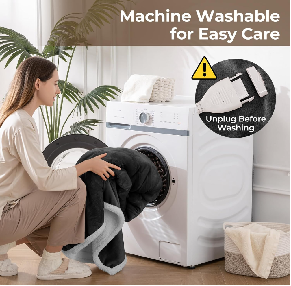Erwärmte Tragbare Decke – Weiche Elektrische Kuscheldecke für Zuhause