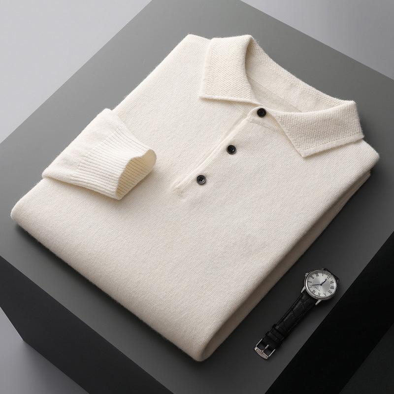 NordicLuxe Cashmere Merino Wolle Polohemd, Stockholm Stil
