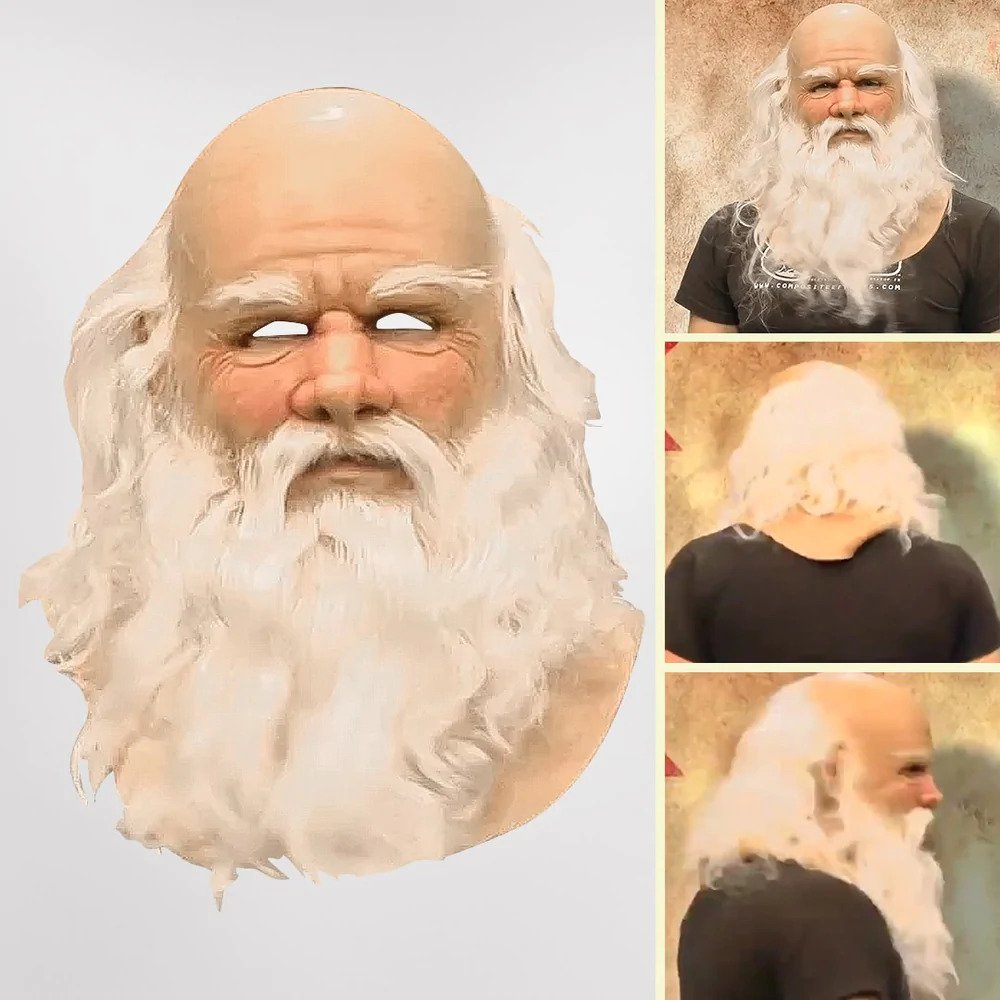 Realistisches Weihnachtsmannmasker – Latexmaske mit bequemem Sitz