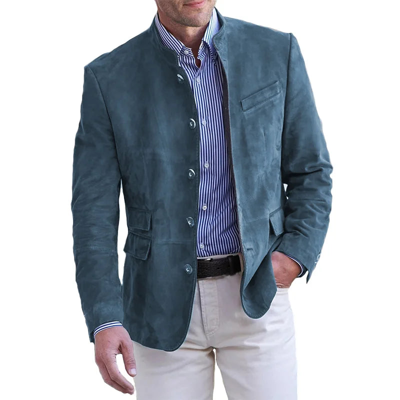 Herrenjacke | Knopfverschluss | Klassischer Kragen | Lässige Übergangsjacke