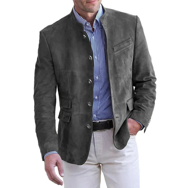 Herrenjacke | Knopfverschluss | Klassischer Kragen | Lässige Übergangsjacke