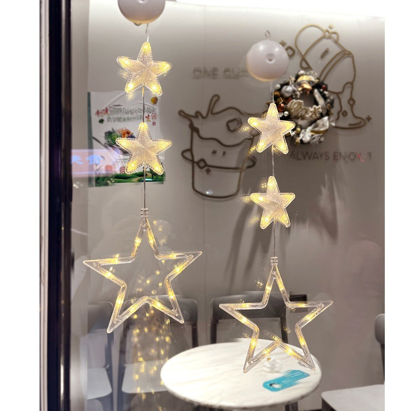 Weihnachtliche Fensterbeleuchtung mit Saugnapf