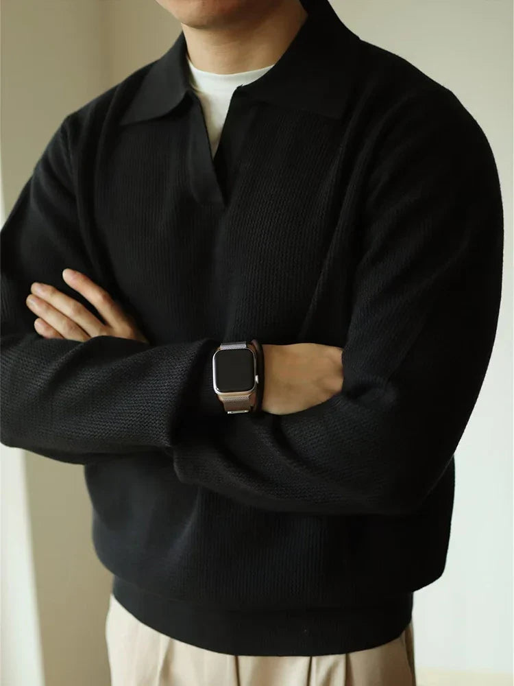 Elegantes, gestricktes Poloshirt für Herren mit modernem Touch und klassischer Eleganz | Bas