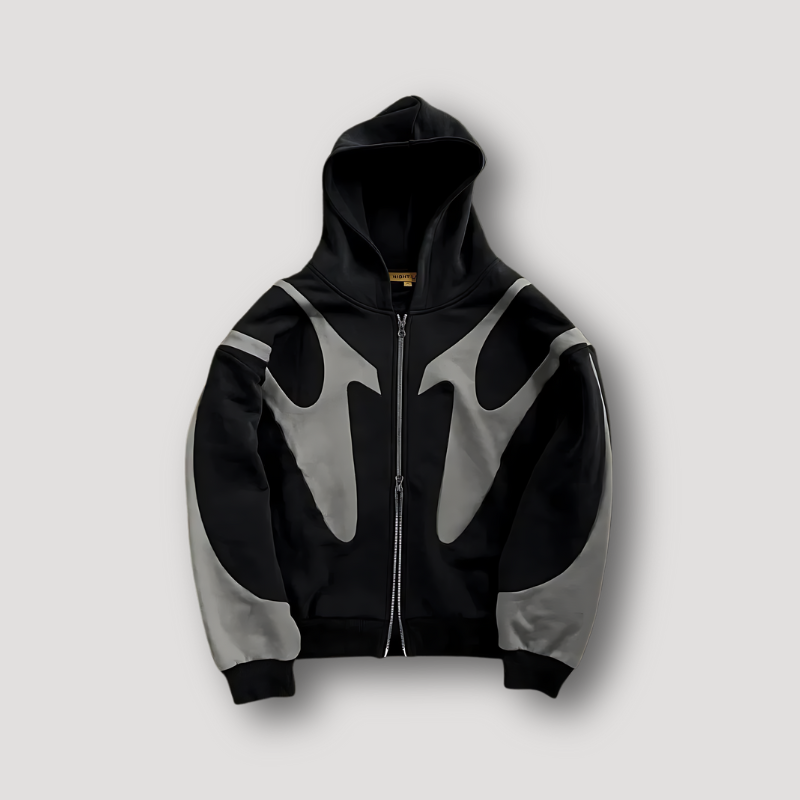 Peter | Herren Trendiger Hoodie mit Flammenmuster und Reißverschluss