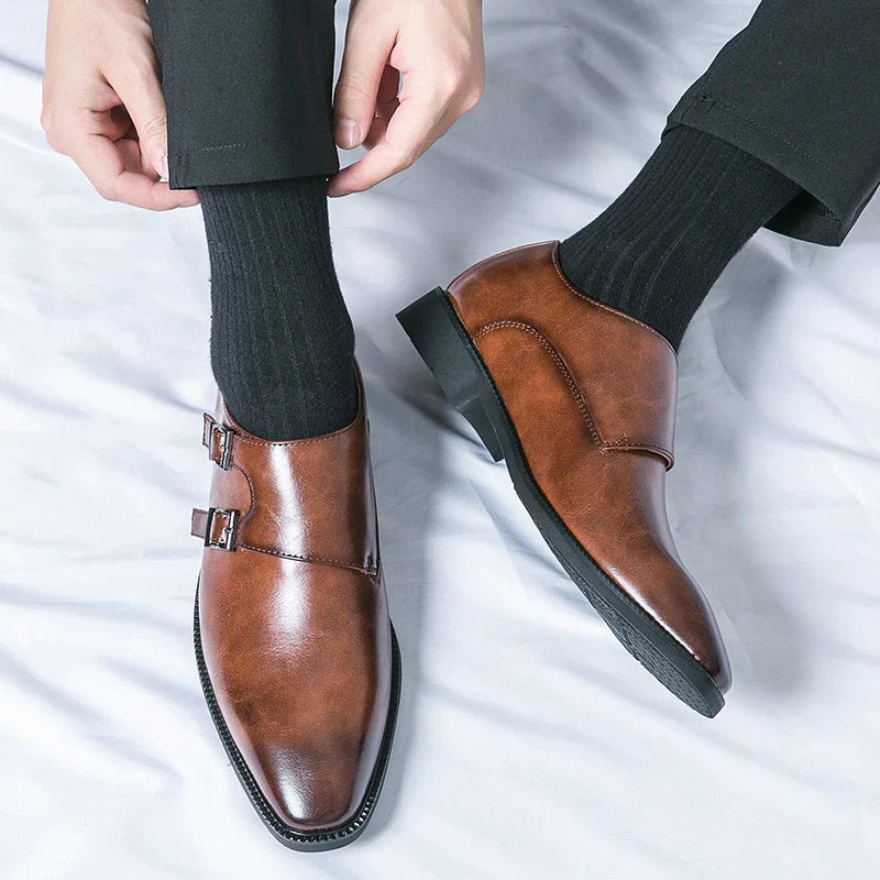 Herren Leder Schuhe | Doppelte Monkstrap | Komfort | Eleganter Look