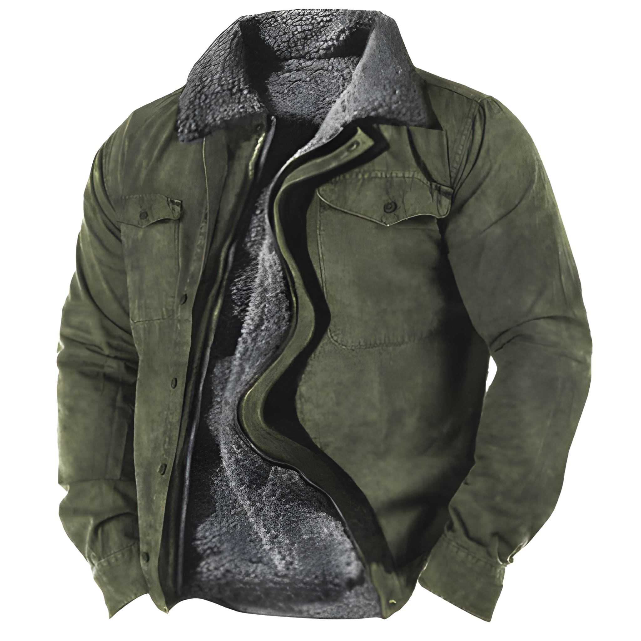 Winterjacke Herren | Militärjacke | Funktionale Taschen | Nachhaltige Übergangsjacke
