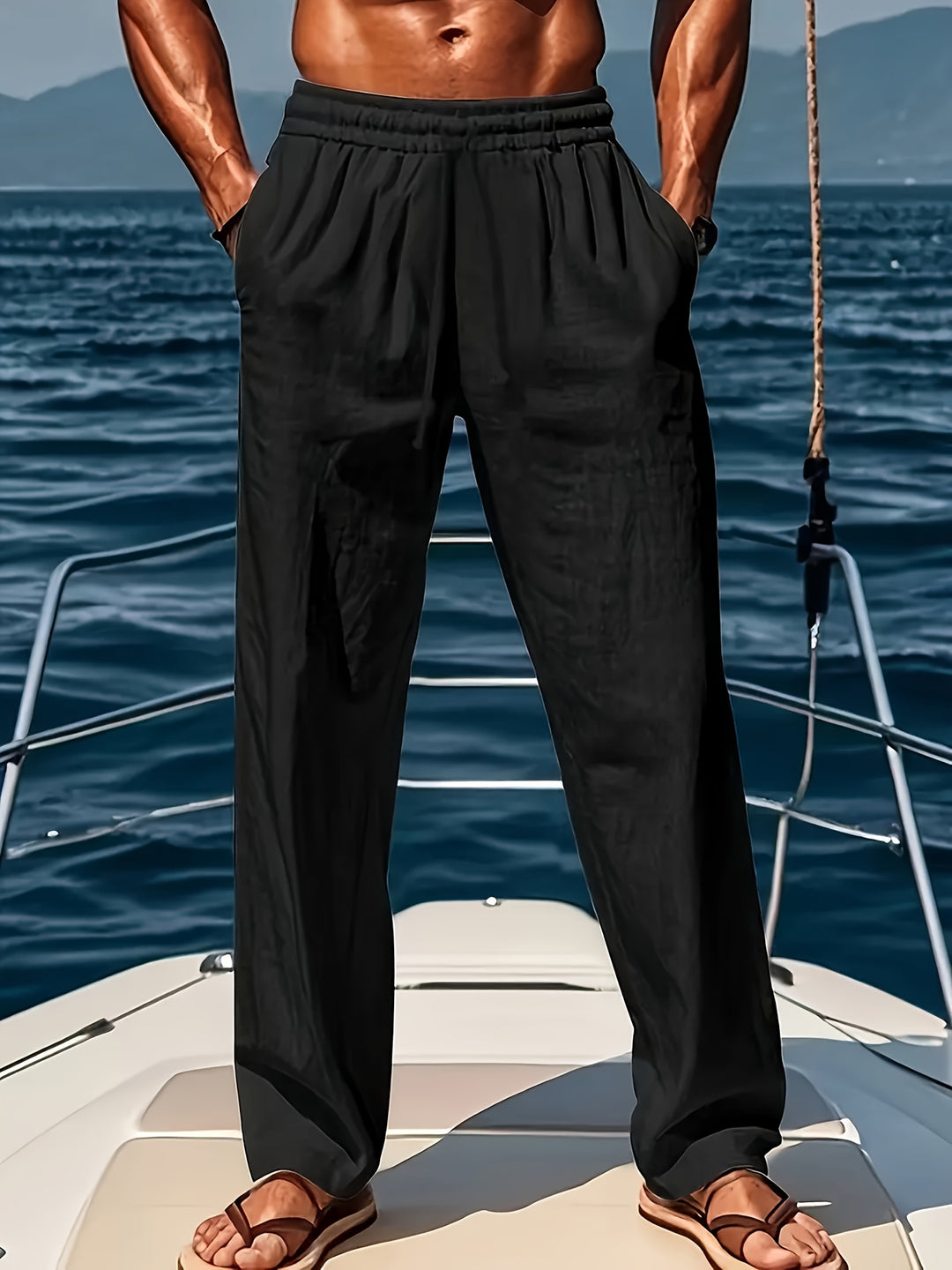 Herren Hose LinnenBreeze – Atmungsaktiv, Verstellbar und Lässiger Komfort