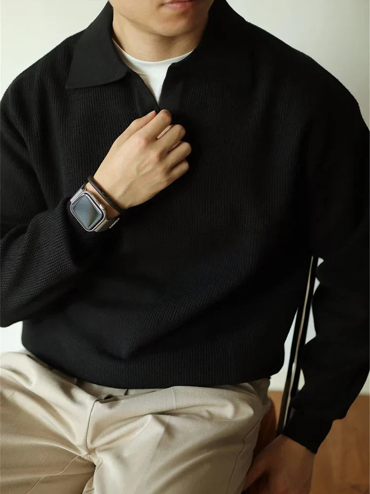Elegantes, gestricktes Poloshirt für Herren mit modernem Touch und klassischer Eleganz | Bas