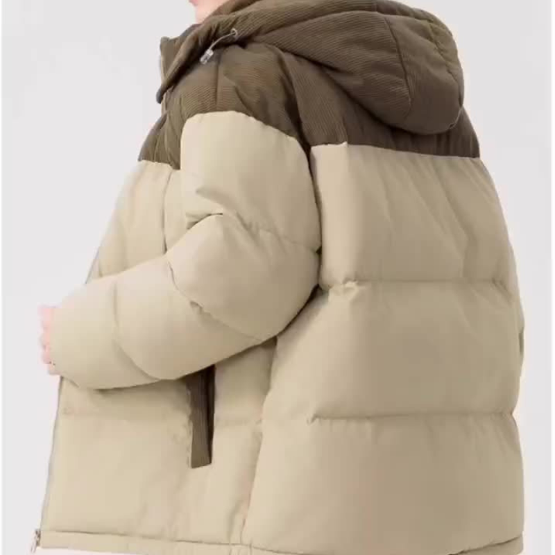 Herren Warm Winterjacke mit wattierter Fütterung und Kapuze