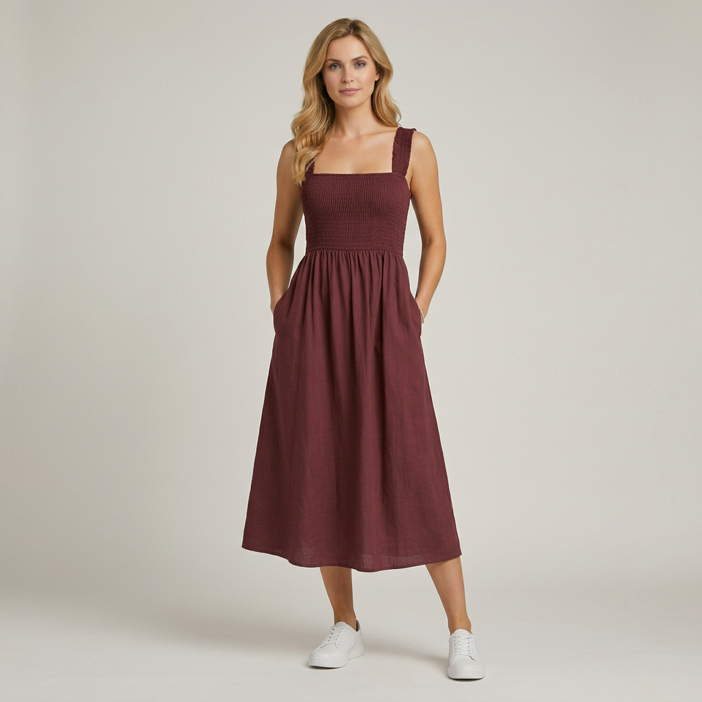 Leda | Elegantes Maxikleid mit fließendem Schnitt